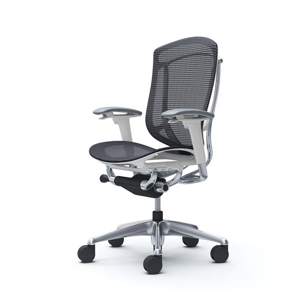 【受注生産品】 オカムラ オフィスチェア コンテッサ セコンダ ハイバック ポリッシュフレーム ホワイトボディ 座メッシュ アジャストアーム ブラック CC81BW FPG1『送料無料（一部地域除く）』の通販は 217,140円