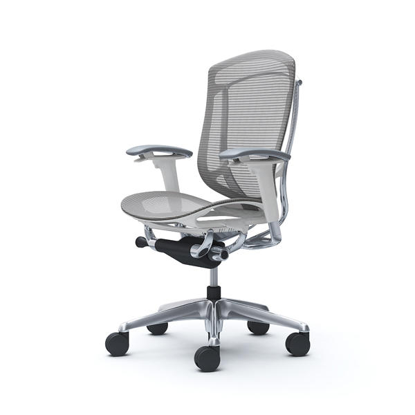 【受注生産品】 オカムラ オフィスチェア コンテッサ セコンダ ハイバック ポリッシュフレーム ホワイトボディ 座メッシュ アジャストアーム ミディアムグレー CC81BW FPH2『送料無料（一部地域除く）』の通販は 217,140円