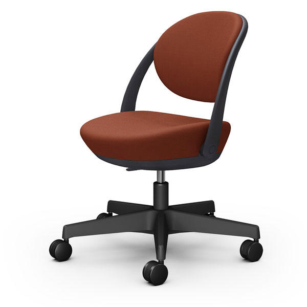 オカムラ チェア パラベル スタンダードタイプ ブラックボディ ナイロンキャスター ツイル布 テラコッタ 8CBAAR FKY8『送料無料（一部地域除く）』の通販は 45,188円