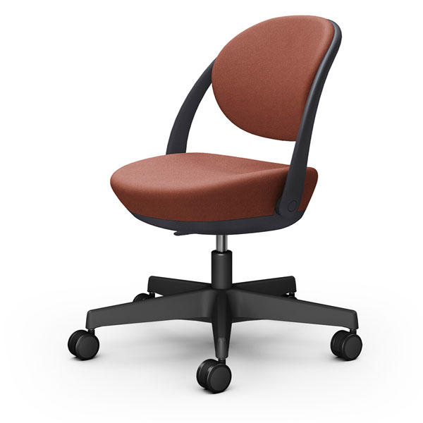 オカムラ チェア パラベル スタンダードタイプ ブラックボディ ウレタンキャスター インターロック布 テラコッタ 8CBACR FXW6『送料無料（一部地域除く）』の通販は