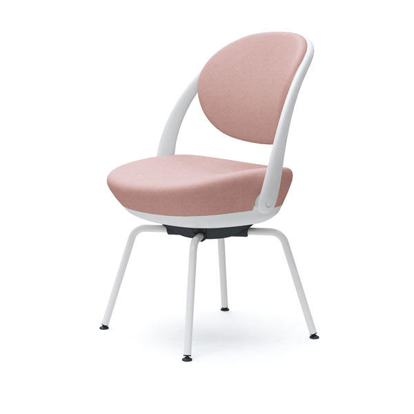 オカムラ チェア パラベル スタンダードタイプ ホワイトボディ スチール4本脚 インターロック布 ペールピンク 8CBAGW FXW8『送料無料（一部地域除く）』の通販は 40,970円