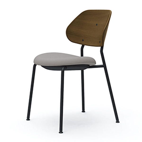 オカムラ チェア アミタ 座張りタイプ ブラックフレーム ダークシェル 4本脚 ツイル地 ライトグレー L457AP FKY3『送料無料（一部地域除く）』の通販は 26,312円