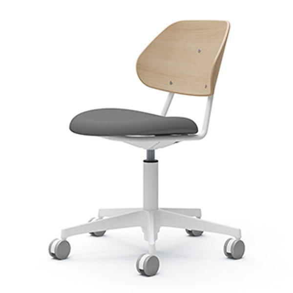 オカムラ チェア アミタ 座張りタイプ ホワイトフレーム ライトシェル 5本脚キャスター ツイル地 グレー L457EH FKY2『送料無料(一部地域除く)』の通販は