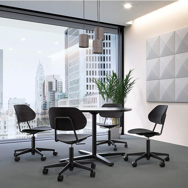 オカムラ チェア アミタ 座張りタイプ ホワイトフレーム ダークシェル 5本脚キャスター インターロック地 テラコッタ L457EQ FXW6『送料無料（一部地域除く）』の通販は