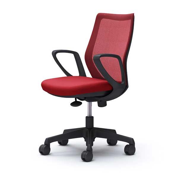 オカムラ オフィスチェア CG-M メッシュタイプ ブラックフレーム 固定肘 ハンガーなし ウレタンキャスター ビンテージレッド CG21YR FZK9『送料無料（一部地域除く）』の通販は