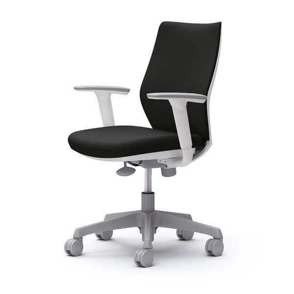 オカムラ オフィスチェア CG-M パッドタイプ ホワイトフレーム 可動肘 ハンガーなし ウレタンキャスター ブラック CG97VR FM31『送料無料（一部地域除く）』の通販は 42,900円