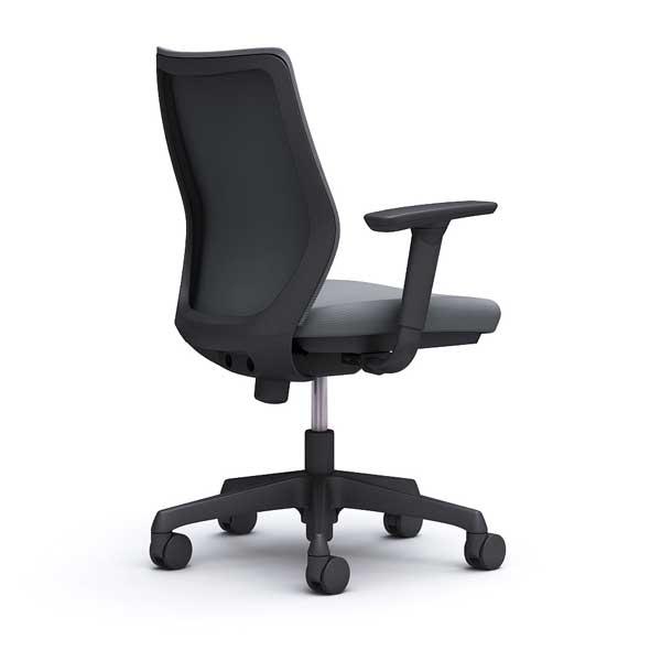 オカムラ オフィスチェア CG-M パッドタイプ ブラックフレーム 可動肘 ハンガーなし ウレタンキャスター グレー CG97YR FM37『送料無料（一部地域除く）』