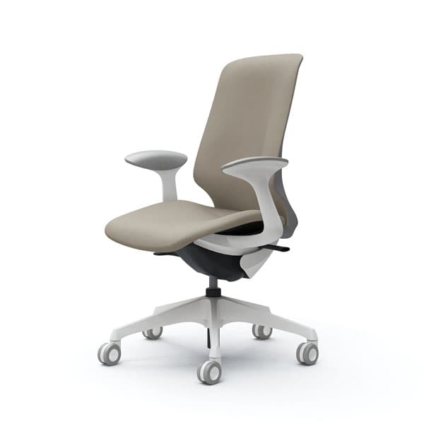 オカムラ オフィスチェア スフィア ハイバック ホワイトボディ 固定肘 座調節無 ホローウレタンキャスター リネット ベージュ CT2CFC FRU7『送料無料（一部地域除く）』の通販は