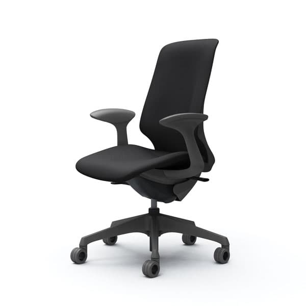 オカムラ オフィスチェア スフィア ハイバック ダークグレーボディ 固定肘 座調節無 ホローウレタンキャスター リネット ブラック CT2CFE FRU1『送料無料（一部地域除く）』の通販は