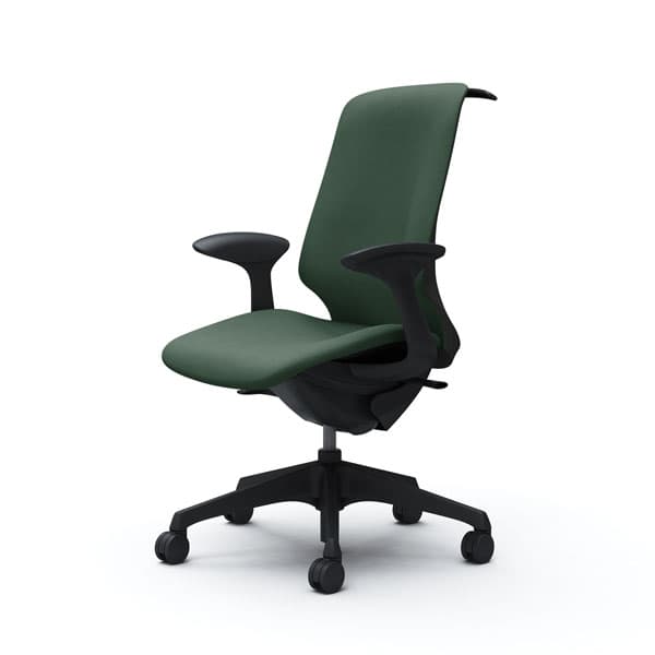 オカムラ オフィスチェア スフィア ハイバック ブラックボディ 固定肘 座調節無 ハンガー付 ノーマルナイロンキャスター インターロック ダークグリーン CT2DAA FXW5『送料無料（一部地域除く）』の通販は