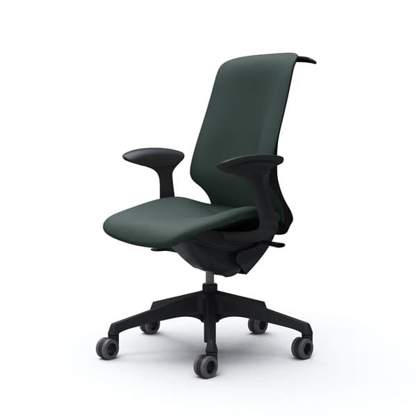 オカムラ オフィスチェア スフィア ハイバック ブラックボディ 固定肘 座調節無 ハンガー付 ホローウレタンキャスター リネット ダークグリーン CT2DFA FRU5『送料無料（一部地域除く）』の通販は