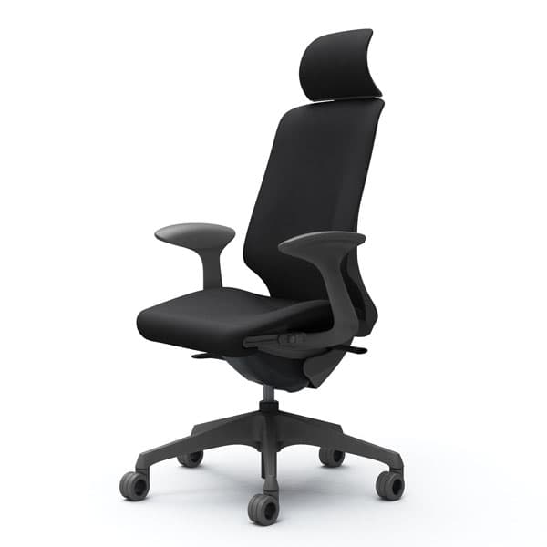 オカムラ オフィスチェア スフィア EXハイバック ダークグレーボディ 固定肘 座調節有 ホローウレタンキャスター リネット ブラック CT2EFE FRU1『送料無料（一部地域除く）』の通販は