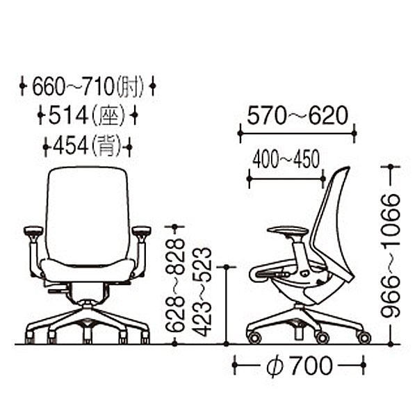 オカムラ オフィスチェア スフィア ハイバック ダークグレーボディ 可動肘 座調節有 ホローウレタンキャスター インターロック ダークグレー CT4AFE FXW0『送料無料（一部地域除く）』の通販は