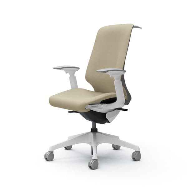 オカムラ オフィスチェア スフィア ハイバック ホワイトボディ 可動肘 座調節有 ハンガー付 ノーマルナイロンキャスター インターロック ベージュ CT4BAC FXW2『送料無料（一部地域除く）』の通販は