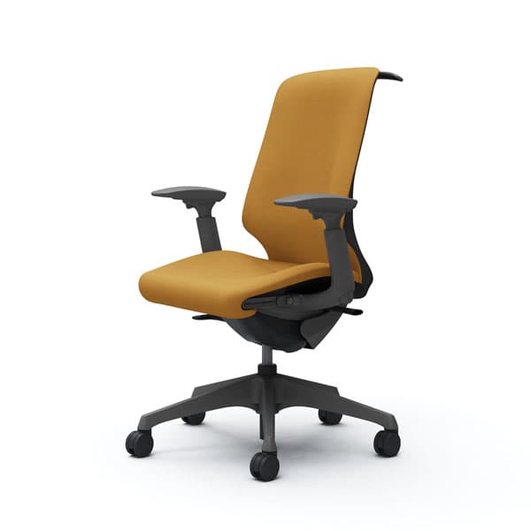 オカムラ オフィスチェア スフィア ハイバック ダークグレーボディ 可動肘 座調節有 ハンガー付 ノーマルナイロンキャスター インターロック イエロー CT4BAE FXW7『送料無料（一部地域除く）』の通販は