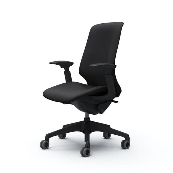 オカムラ オフィスチェア スフィア ハイバック ブラックボディ 可動肘 座調節無 ホローウレタンキャスター リネット ブラック CT4CFA FRU1『送料無料（一部地域除く）』の通販は