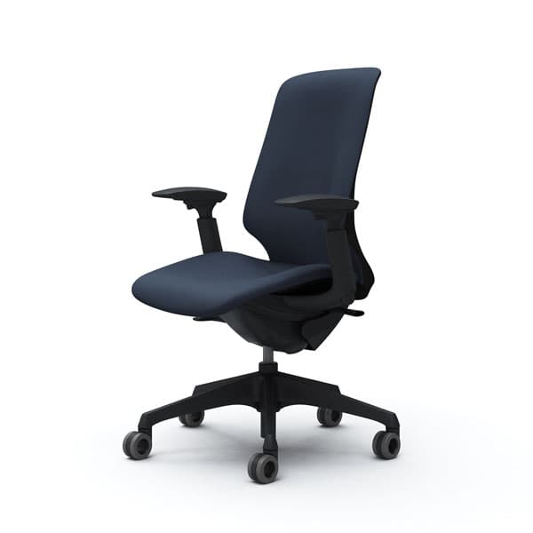 オカムラ オフィスチェア スフィア ハイバック ブラックボディ 可動肘 座調節無 ホローウレタンキャスター リネット ダークブルー CT4CFA FRU4『送料無料（一部地域除く）』の通販は