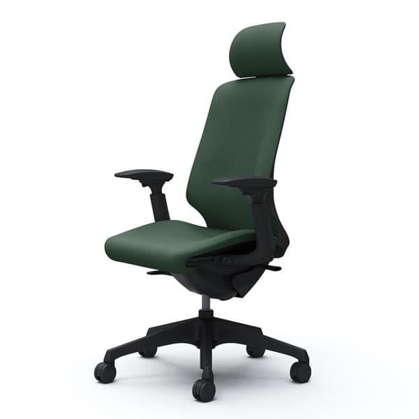 オカムラ オフィスチェア スフィア EXハイバック ブラックボディ 可動肘 座調節有 ノーマルナイロンキャスター インターロック ダークグリーン CT4EAA FXW5『送料無料（一部地域除く）』の通販は