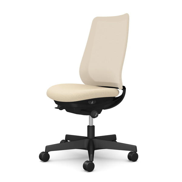 オカムラ オフィスチェア ポータム スタンダードバック ブラックフレーム 背メッシュ 肘なし ウレタンキャスター インターロック ベージュ CF11ZR F1K2『送料無料（一部地域除く）』の通販は