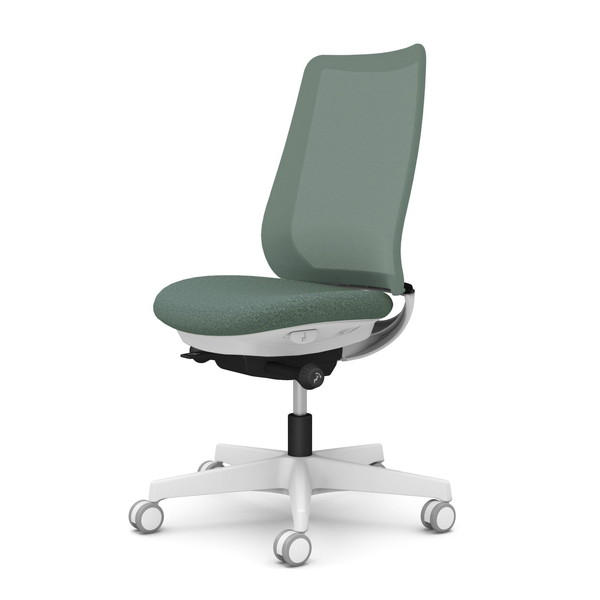 オカムラ オフィスチェア ポータム スタンダードバック ホワイトフレーム 背メッシュ 肘なし ウレタンキャスター インターロック ダークグリーン CF11ZW F1K5『送料無料（一部地域除く）』の通販は