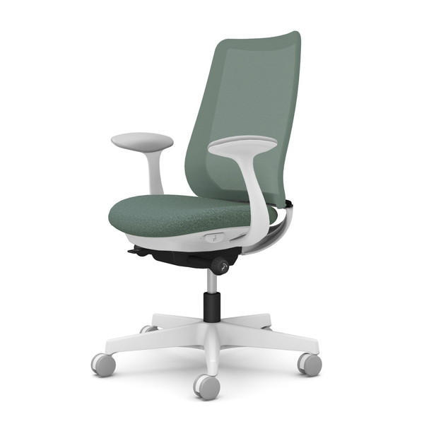 オカムラ オフィスチェア ポータム スタンダードバック ホワイトフレーム 背メッシュ 固定肘 ナイロンキャスター インターロック ダークグリーン CF21XW F1K5『送料無料（一部地域除く）』の通販は 42,829円