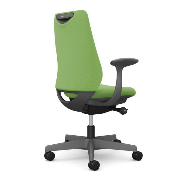 オカムラ オフィスチェア ポータム スタンダードバック ダークグレーフレーム 背クッション 固定肘 ナイロンキャスター プレーン ライムグリーン CF23XA FSF5『送料無料（一部地域除く）』の通販は