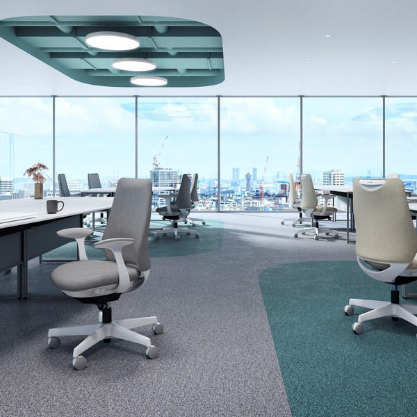 オカムラ オフィスチェア ポータム スタンダードバック ダークグレーフレーム 背クッション 固定肘 ナイロンキャスター プレーン ライムグリーン CF23XA FSF5『送料無料（一部地域除く）』の通販は