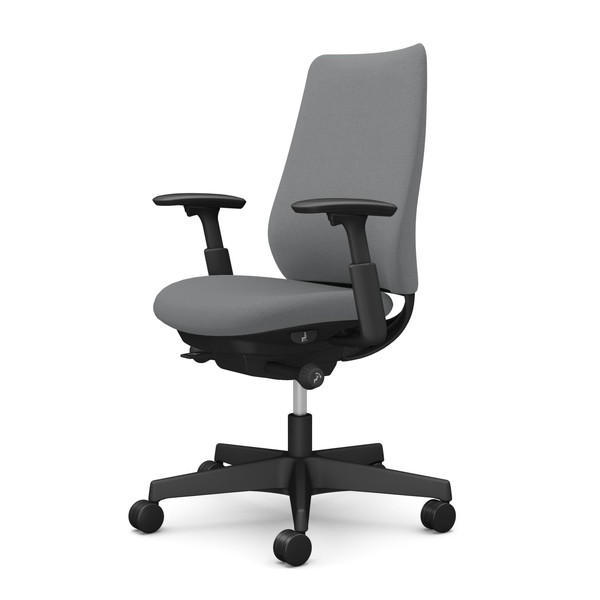 オカムラ オフィスチェア ポータム スタンダードバック ブラックフレーム 背クッション 可動肘 ウレタンキャスター ツイル ダークグレー CF83ZR FKY1『送料無料（一部地域除く）』の通販は