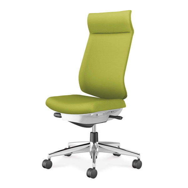 コクヨ(KOKUYO) オフィスチェア Wizard4(ウィザード4) アディショナルバック ホワイトシェル アルミ脚 布張 肘なし ライトオリーブ C06-P402CW-E1G4Q41『送料無料（一部地域除く）』の通販は 47,760円