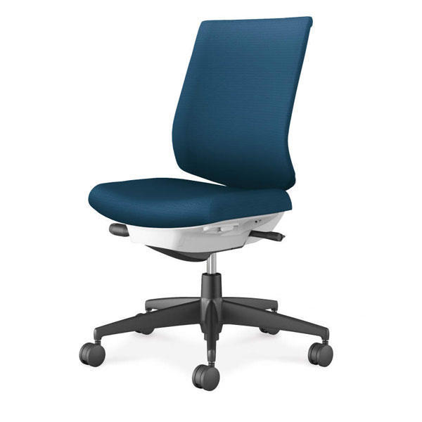 コクヨ(KOKUYO) オフィスチェア Wizard4(ウィザード4) ローバック ホワイトシェル 樹脂脚(ブラック) 布張 肘なし プルシアンブルー C06-B102CW-E1G4T61『送料無料（一部地域除く）』の通販は 34,190円