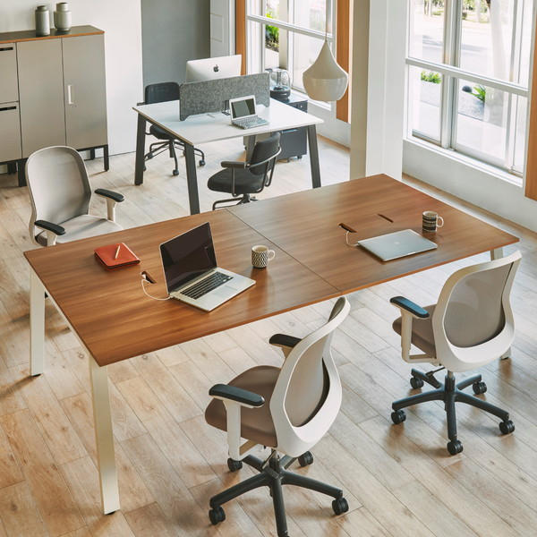 『代引不可』『組立設置込』 Garage MRフリースタイルデスク スタンダード天板 基本デスク 配線収納付 W2000×D1200×H720mm ブラック脚 ナチュラル MR-2012SLH NA/BK『送料無料（一部地域除く）』_5