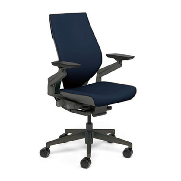 Steelcase Gesture ジェスチャー チェア ラップバック ブラック×ブラック 可動肘(360アーム) ロイヤルブルー K442A40BB『送料無料（一部