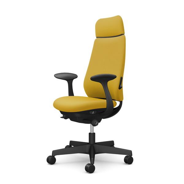 『代引不可』オカムラ チェア ポータム エクストラスタンダード ブラックフレーム 背クッション ランバーサポート有 固定肘 ナイロンキャスター プレーン イエロー CF27XS FSG9『送料無料（一部地域除く）』の通販は