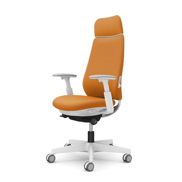 『代引不可』オカムラ チェア ポータム エクストラスタンダード ホワイトフレーム 背クッション ランバーサポート有 可動肘 ウレタンキャスター プレーン オレンジ CF87ZZ FSG8『送料無料（一部地域除く）』の通販は 58,344円