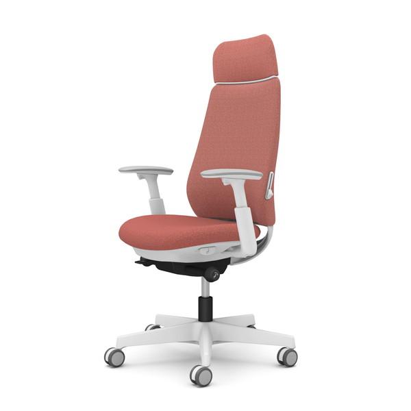 『代引不可』オカムラ チェア ポータム エクストラスタンダード ホワイトフレーム 背クッション ランバーサポート有 可動肘 ウレタンキャスター インターロック テラコッタ CF87ZZ FXW6『送料無料（一部地域除く）』の通販は