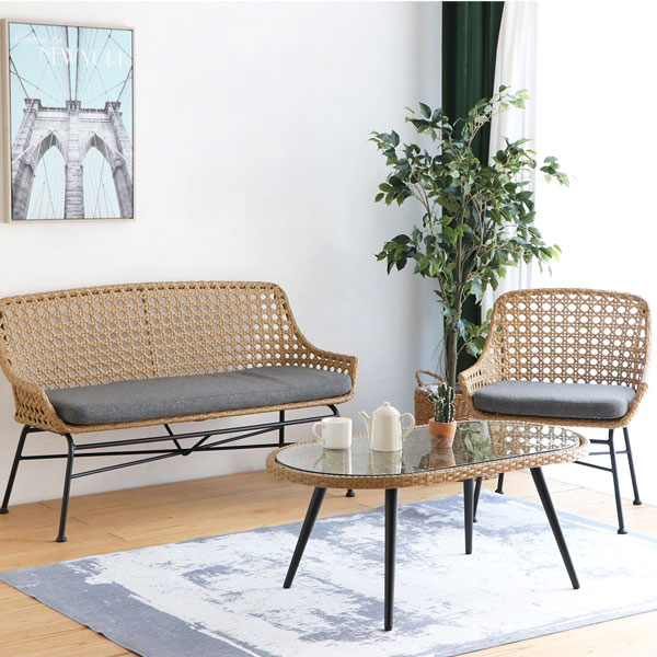 リゾネア ベンチソファ 2人掛け 軒先渡し東馬 リゾネア ベンチソファ 2人掛 幅1300mm ナチュラル