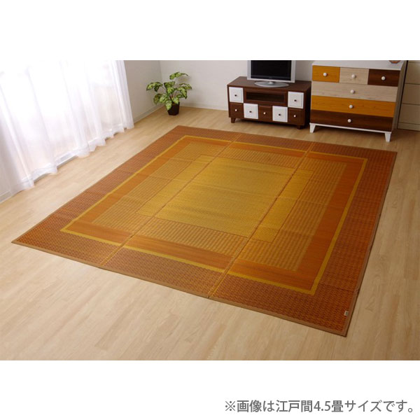 『代引不可』イケヒコ ランクス い草 花ござカーペット 江戸間4.5畳 (261×261cm) ベージュ 敷物 カーペット 日本製『送料無料（一部地域除く）』