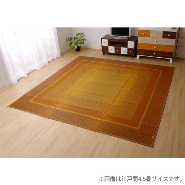 『代引不可』イケヒコ DXランクス い草 花ござカーペット 江戸間4.5畳 (261×261cm) ベージュ 敷物 カーペット 日本製『送料無料（一部地域除く）』