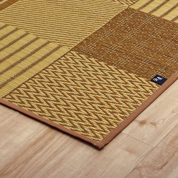 『代引不可』イケヒコ 京刺子 い草 花ござカーペット 江戸間4.5畳 (261×261cm) ベージュ 敷物 カーペット 日本製『送料無料（一部地域除く）』_1