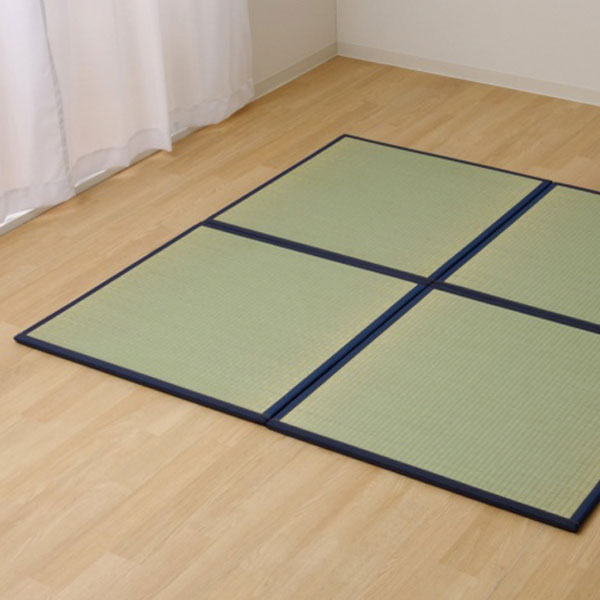 『代引不可』イケヒコ い草 ユニット畳 半畳サイズ 82×82cm 9枚組 ネイビー 敷物 畳 置き畳 和風 軽量 日本製『送料無料（一部地域除く）』_2