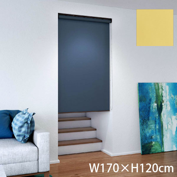 『代引不可』立川機工 ロールスクリーン ココルンベーシック オフホワイト 天井付け チェーン式右操作 W170×H120cm レモン TR1008『送料無料（一部地域除く）』の通販は 9,864円