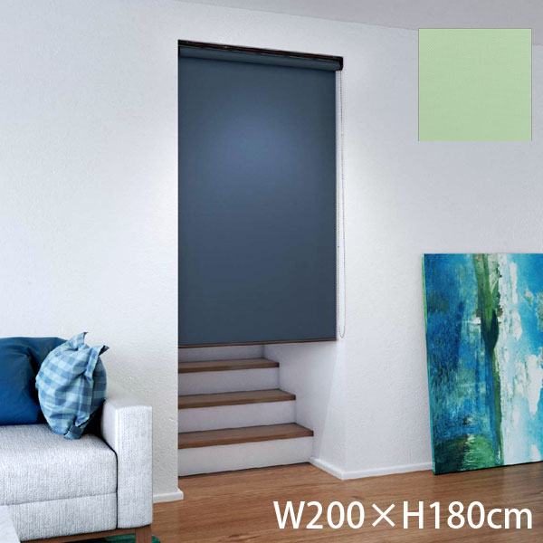 『代引不可』立川機工 ロールスクリーン ココルンベーシック オフホワイト 天井付け チェーン式右操作 W200×H180cm リーフグリーン TR1025『送料無料（一部地域除く）』の通販は