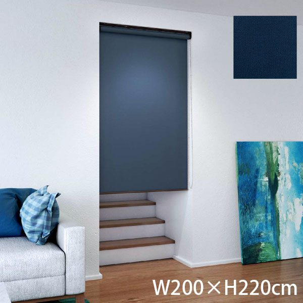 『代引不可』立川機工 ロールスクリーン ココルンベーシック オフホワイト 天井付け チェーン式右操作 W200×H220cm『送料無料（一部地域除く）』