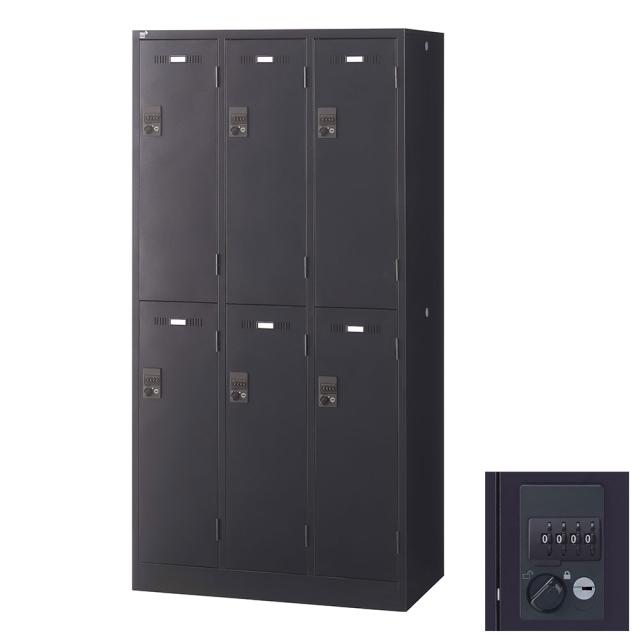 『代引不可』ロッカー 更衣室 スチール SLDKロッカー 6人用 ダイヤル錠 ブラックサテン SLDK-6-D3 生興『送料無料（一部地域除く）』 42,757円
