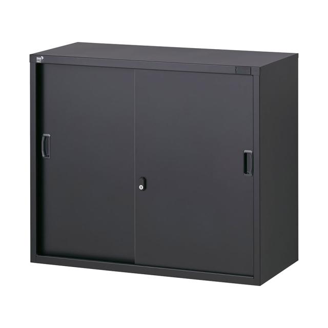 『代引不可』書庫 スチール引戸書庫 H750mm ブラック ALZK-S32 スチール書庫 A4 黒 上品 おしゃれ 日本製 完成品 生興『送料無料（一部地域除く）』