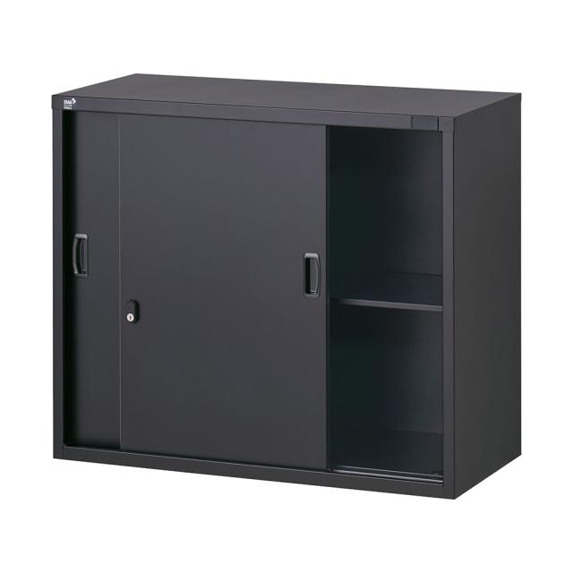 『代引不可』書庫 スチール引戸書庫 H750mm ブラック ALZK-S32 スチール書庫 A4 黒 上品 おしゃれ 日本製 完成品 生興『送料無料（一部地域除く）』_1