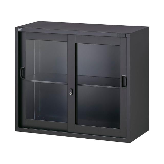 『代引不可』書庫 ガラス引戸書庫 H750mm ブラック ALZK-G32 スチール書庫 A4 黒 上品 おしゃれ 日本製 完成品 生興『送料無料（一部地域除く）』