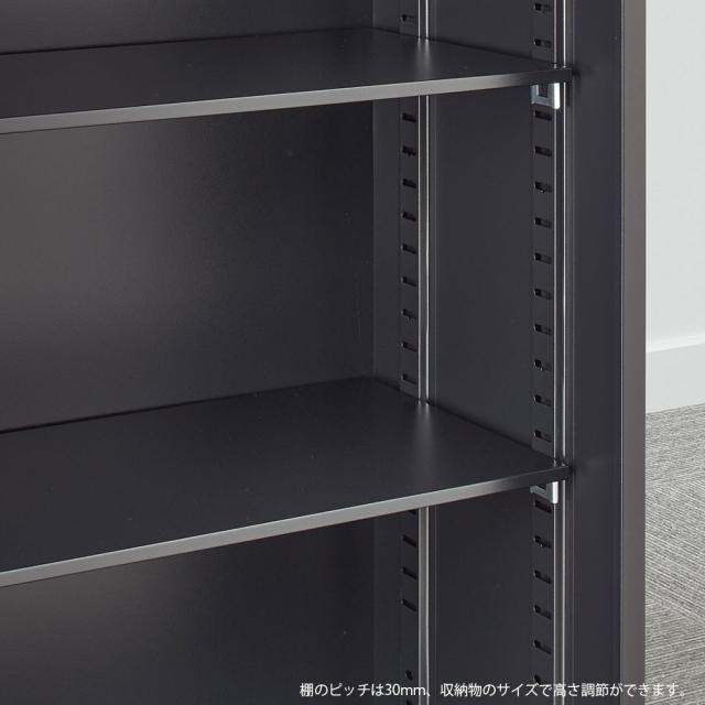 『代引不可』書庫 オープン書庫 H1110mm ブラック ALZK-K34 スチール書庫 A4 黒 上品 おしゃれ 日本製 完成品 生興『送料無料（一部地域除く）』_1