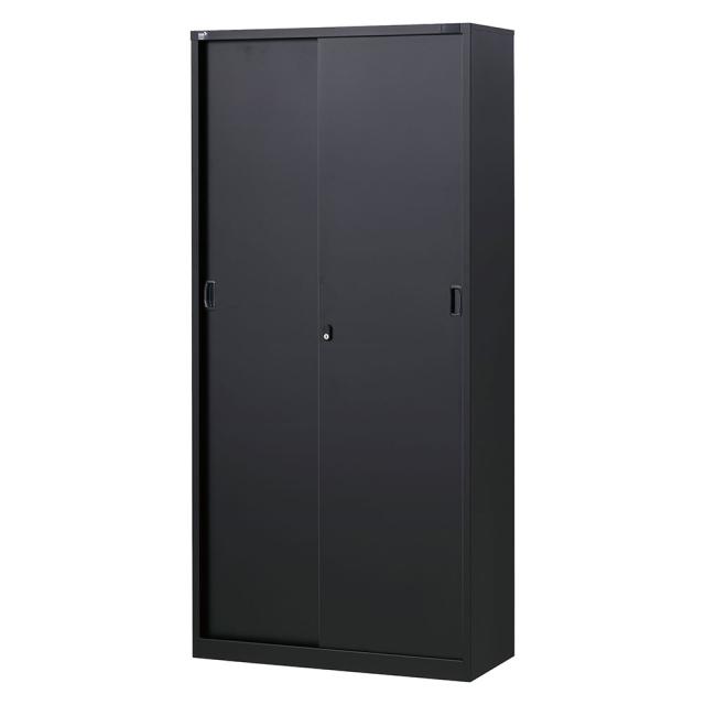 『代引不可』書庫 スチール引戸書庫 H1860mm ブラック ALZK-S36 スチール書庫 A4 黒 上品 日本製 国産 完成品 生興『送料無料（一部地域除く）』