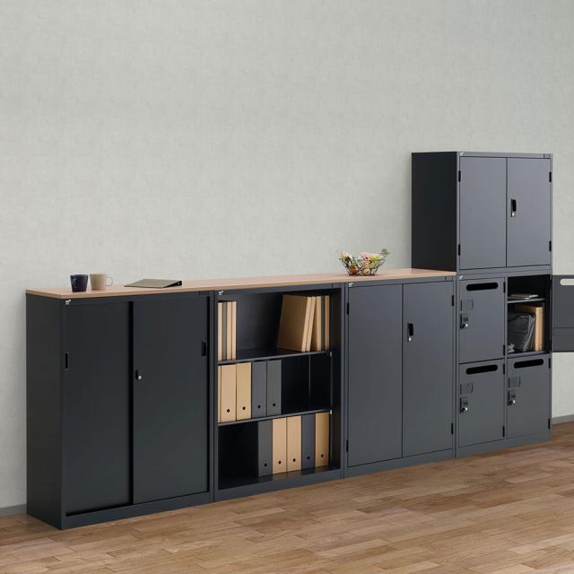 『代引不可』レターケース 浅型 深型 コンビ書庫 プラスチックケース ブラック ALZK-KP34SL スチール書庫 黒 法人 完成品 生興『送料無料（一部地域除く）』_8